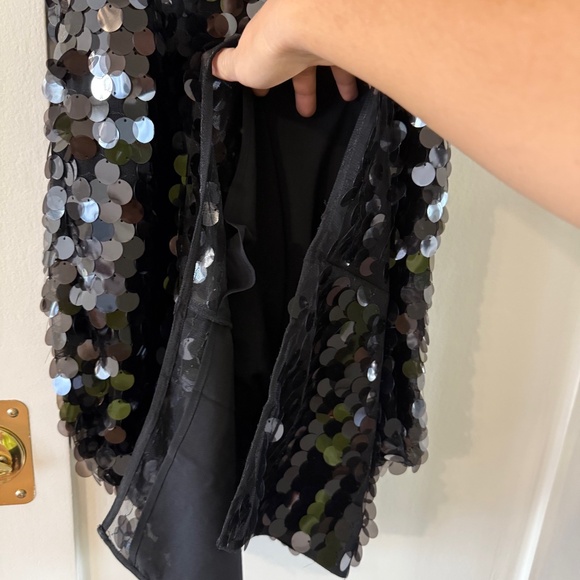 STAUD Casey Paillette Strapless Dress in Black 0 2 - Picture 7 of 10